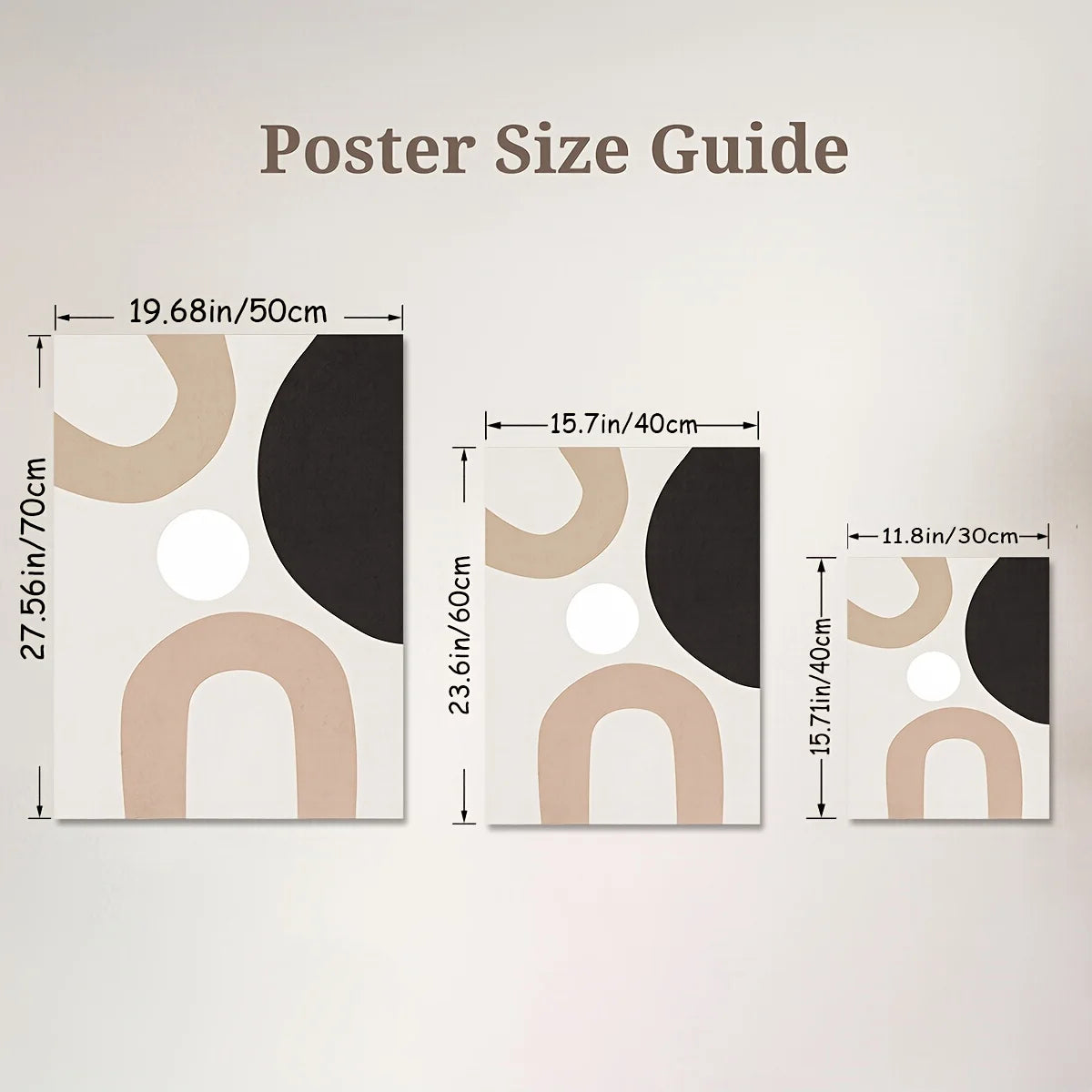 3-Pack Modern Minimalist Abstract Lines Canvas Art | Beige Geometric Unframed Wall Paintings | Boho Chic Decor for Living Room, Bedroom & Kitchen | Autumn/Winter Fashion Theme | Perfect Gift Idea