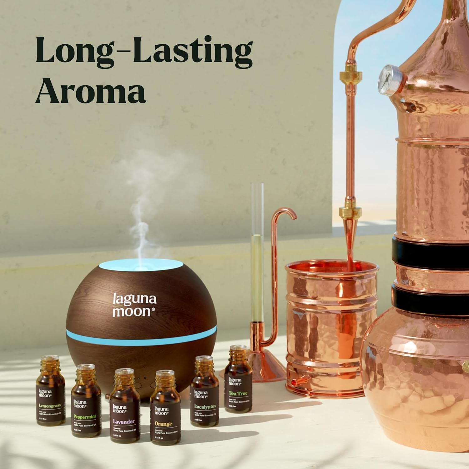 Essential Oils Christmas Set - 6 Oils for Diffusers, Home Care, Candle Making Scents, Fragrance, Aromatherapy, Humidifiers, Gifts - Peppermint, Tea Tree, Lavender, Eucalyptus, Orange (10Ml)